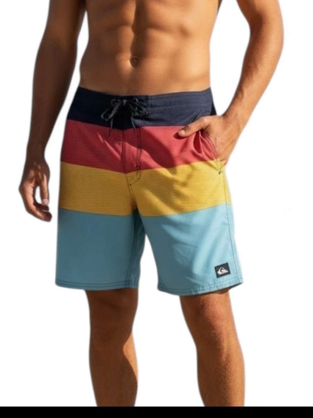 Quiksilver Men’s Multicolor Striped Horizons Fade Boardshorts